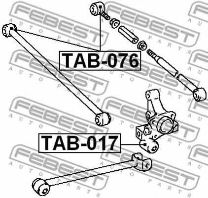TAB076 FEBEST Сайлентблок тяги поперечной (задней подвески) купить в Харьков