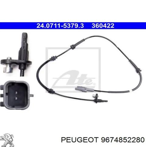 Датчики антиблокировочной системы тормозов 9674852280 PEUGEOT