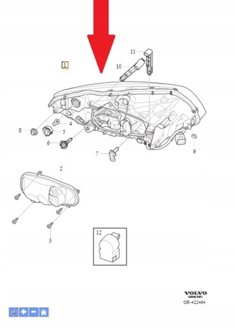 Вставка фары правой 31358110 VOLVO