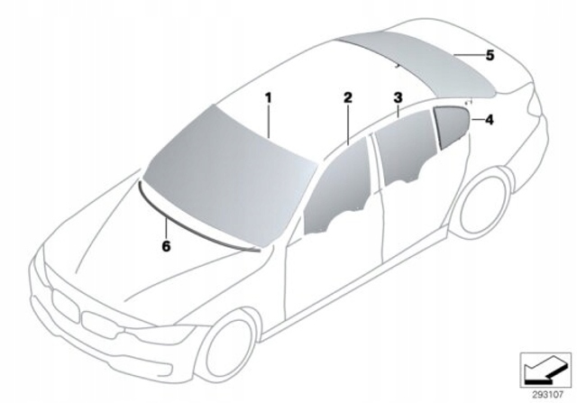 Стекло задней правой двери 51357259822 BMW