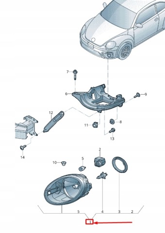 Фара комбинированная, передняя 5C2941006 VAG