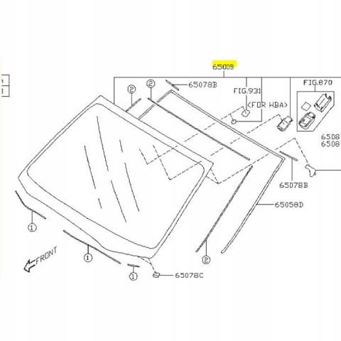Стекло лобовое 65009AG110 SUBARU