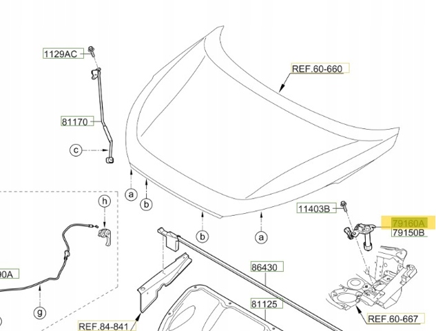 Пиропатрон петли капота 79160D7000 HYUNDAI