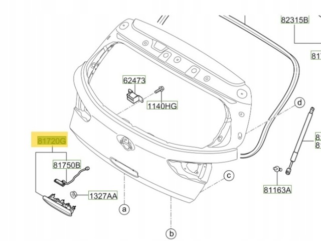 Кнопка привода замка 3/5 двери (ляды)/крышки багажника 81720G4000 HYUNDAI