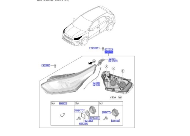 Фара левая 92101J7000 HYUNDAI