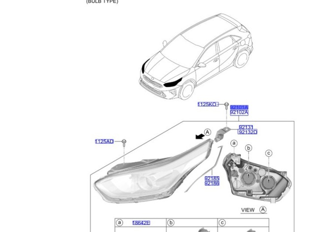 Фара основная левая 92101J7001 HYUNDAI