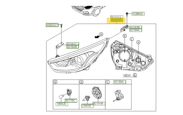 Фара основная правая 921022S620 HYUNDAI