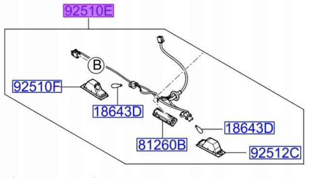 Фонарь подсветки заднего номера 92501D3000 HYUNDAI