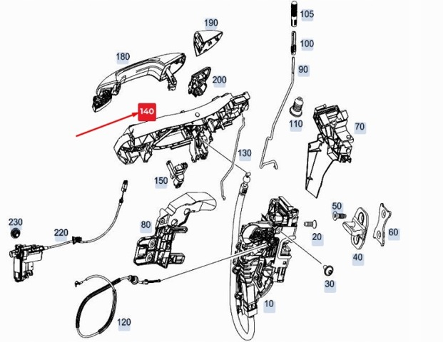 Держатель наружной ручки двери, передней правой A0997602202 MERCEDES