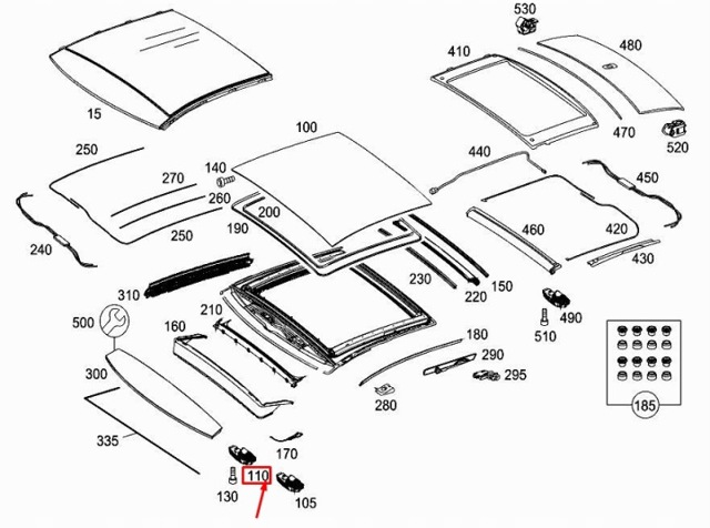 Мотор привода люка A2229007714 MERCEDES