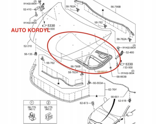 Изоляция моторного отсека DA6C56681 MAZDA