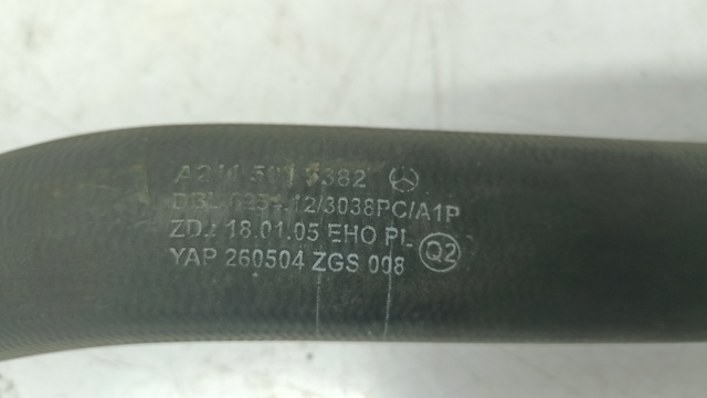 MERCEDES A2115015382 Шланг (патрубок) радиатора охлаждения верхний в наличии Одесса