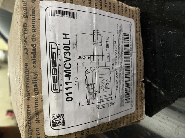 ШРУС внутренний передний левый Тойота Камри 5