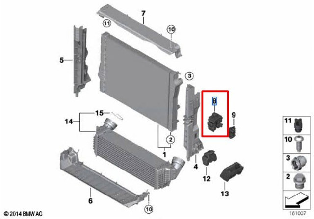 BMW 17117553480 Кронштейн радиатора в наличии Винница