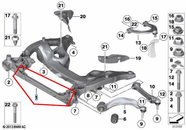 Подрамник передней подвески 31116796692 BMW