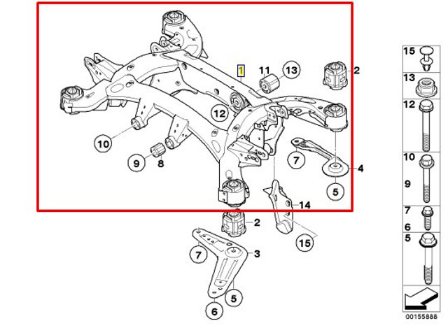33316863815 BMW Подрамник задний купить в Днепр