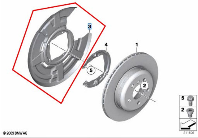 34216778253 BMW Защита тормозного диска заднего левая купить в Ровно