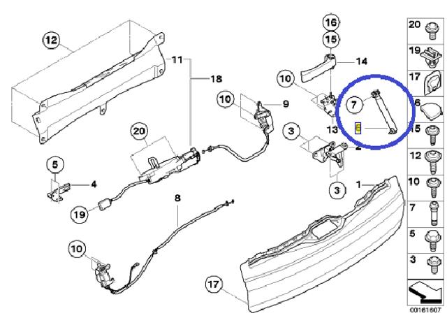 Амортизатор задней двери 51247149631 BMW