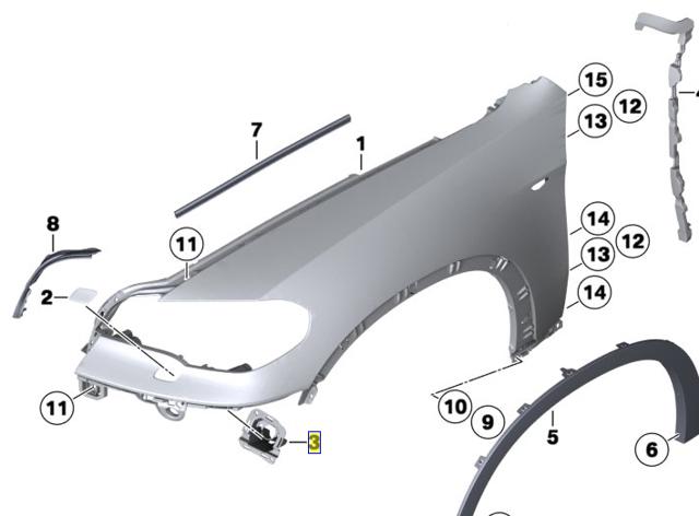 51657223005 BMW Кронштейн форсунки омывателя фар купить в Павлоград