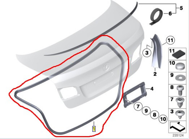 51767260916 BMW Уплотнитель крышки багажника купить в Киев