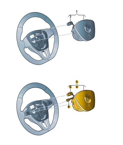 VAG 5NN880201L Подушка безопасности (AIRBAG) водительская в наличии Павлоград