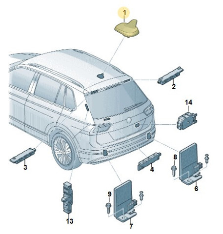 Антенна автомобильная 5Q0035507AA VAG