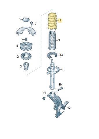 Пружина передней подвески 5Q0411105DP VAG