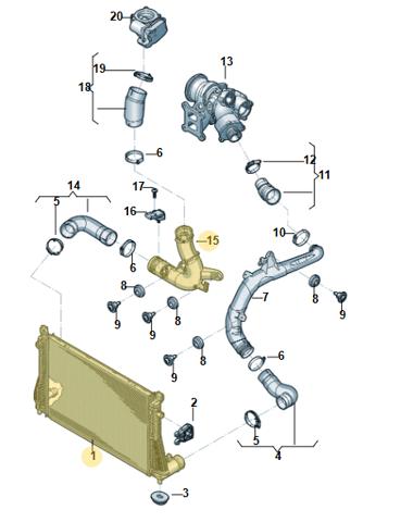VAG 5QM145803A Интеркулер в наличии Украина