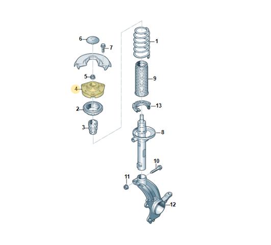 Опора стойки амортизатора переднего 5QM412331A VAG