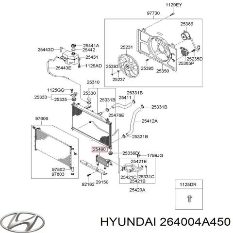 Радиатор масляный холодильник 264004A450 HYUNDAI