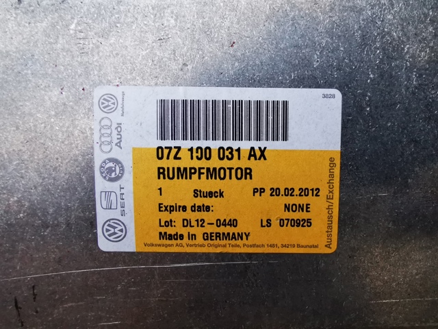 VAG 07Z100031AX Двигатель в наличии Львов