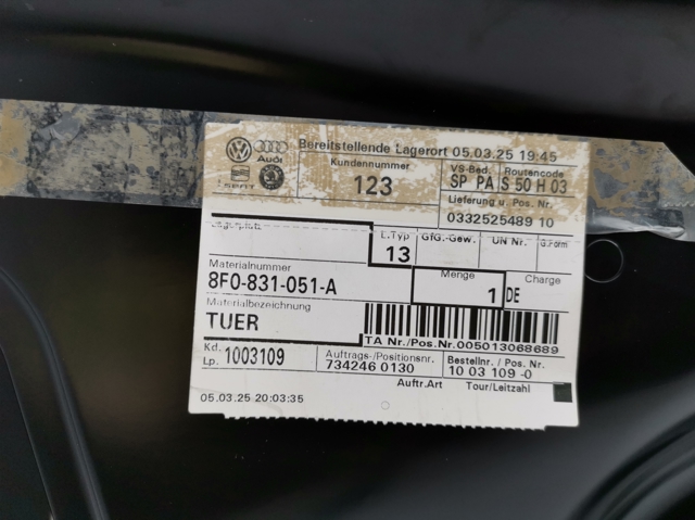 VAG 8F0831051A Дверь передняя левая в наличии Одесса