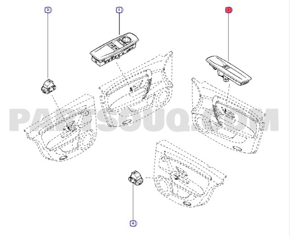 809600750R RENAULT Кнопочный блок управления стеклоподъемником передний правый купить в Винница