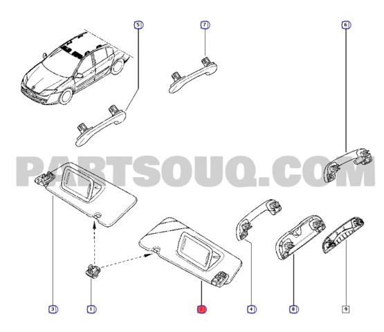 964010003R RENAULT Солнцезащитный козырек купить в Кривой Рог