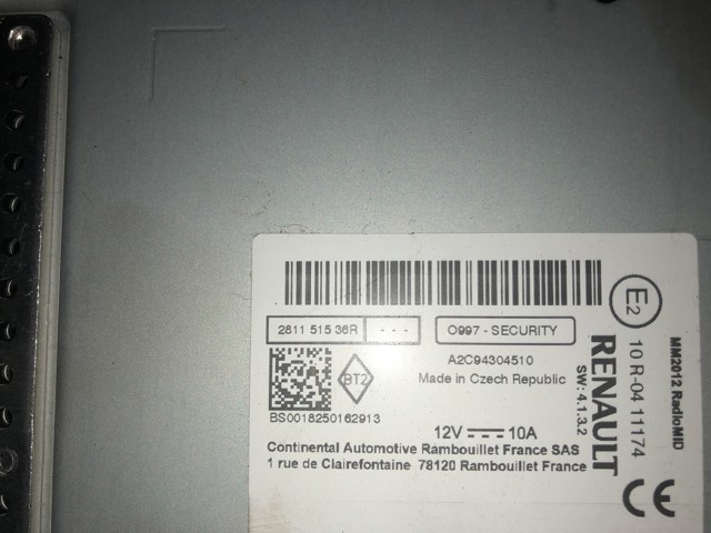 RENAULT 281151536R Магнитола (радио AM/FM) в наличии Полтава
