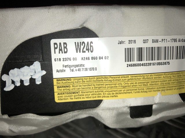 MERCEDES 2468600402 Подушка безопасности (AIRBAG) пассажирская в наличии Винница