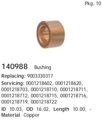 CARGO 140988 Втулка стартера в наличии Полтава