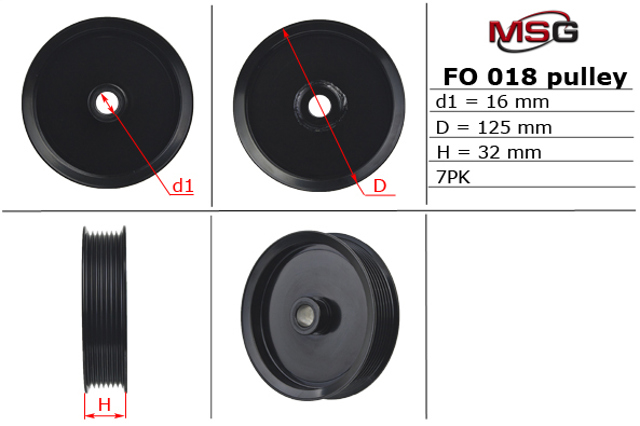 MS GROUP FO018PUL Шкив насоса ГУР в наличии Житомир