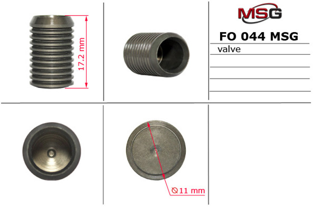 MS GROUP FO044VALVE Клапан насоса ГУР в наличии Черкассы