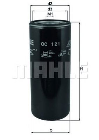 OC121 MAHLE Фильтр масляный купить в Харьков