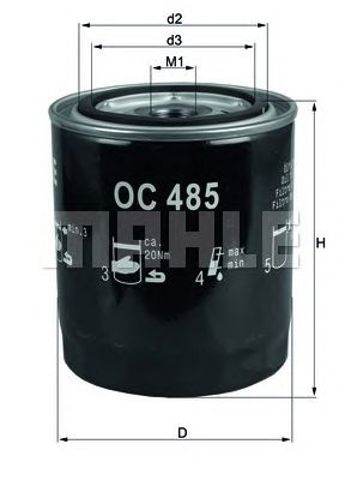 MAHLE OC485 Фильтр масляный в наличии Павлоград