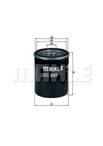 OC986 MAHLE Фильтр масляный купить в Житомир