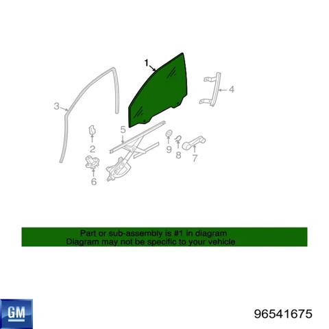 96541675 GM Стекло двери передней левой купить в Тернополь