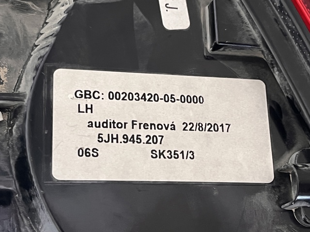 VAG 5JH945207 Фонарь задний левый в наличии Кривой Рог