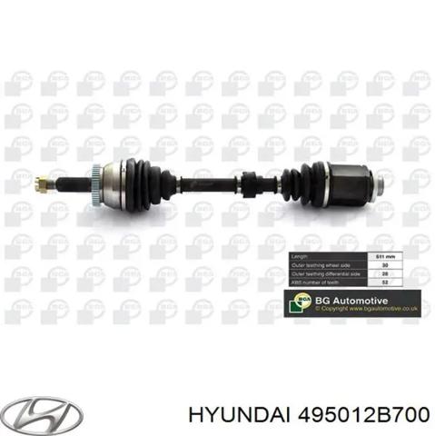 HYUNDAI 495012B700 Правая полуось в наличии Чернигов