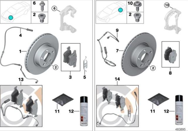 Колодки тормозные дисковые комплект 34118847064 BMW