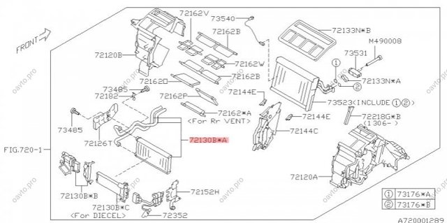 Радиатор печки 72130AJ010 SUBARU