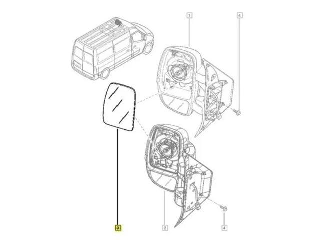 Зеркальный элемент левого зеркала заднего вида 963662420R RENAULT