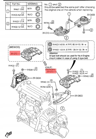 CC29-39-070 Mazda Подушка (опора) двигателя левая верхняя