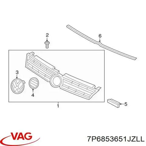 Решетка радиатора 7P6853651JZLL VAG